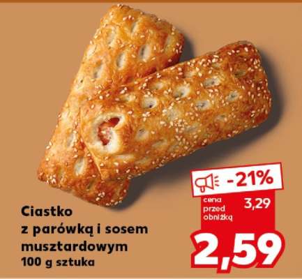 Ciastko z parówką i sosem musztardowym