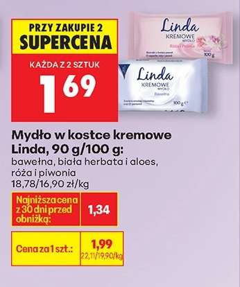 Mydło w kostce kremowe Linda, 90 g/100 g