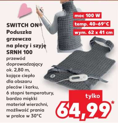 SWITCH ON® Poduszka grzewcza na plecy i szyję SRNH 100
