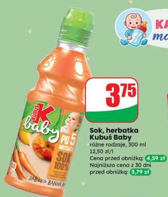 Sok, herbatka Kubuś Baby