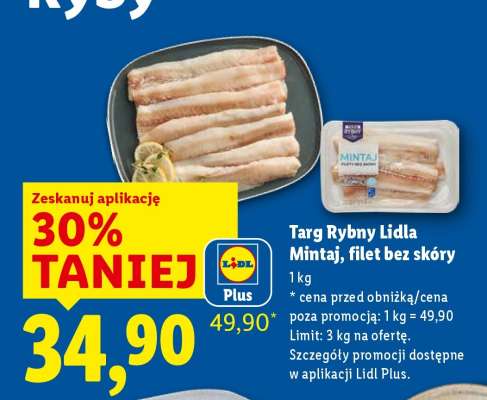 TARG RYBNY LIDLA Mintaj filet bez skóry