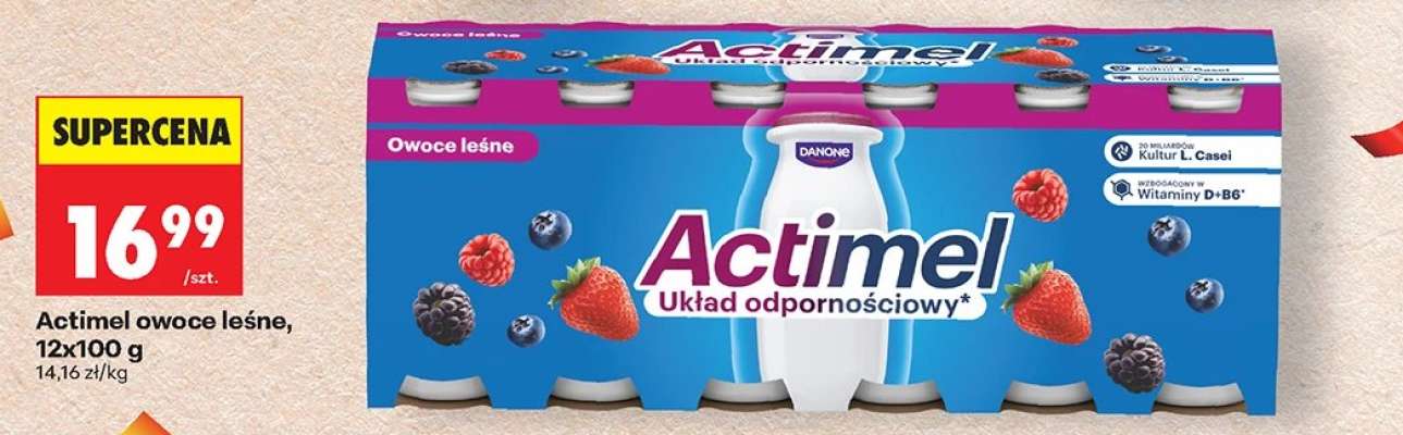 Actimel owoce leśne, 12x100 g