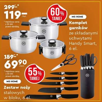 Komplet garnków ze składanymi uchwytami Handy Smart, 6 el.