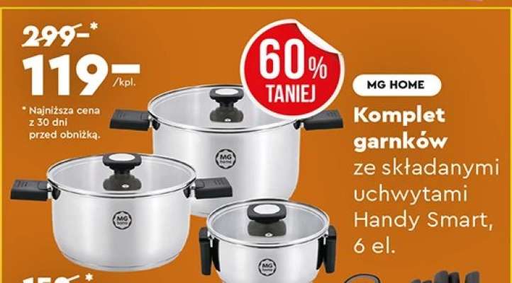 Komplet garnków ze składanymi uchwytami Handy Smart, 6 el.