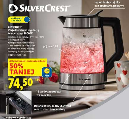 SilverCrest® Czajnik szklany z regulacją temperatury