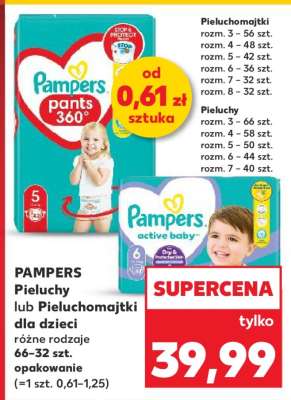 PAMPERS Pieluchy lub Pieluchomajtki dla dzieci