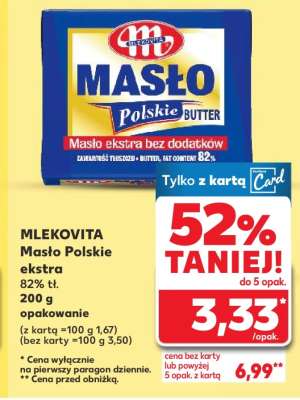 MLEKOVITA Masło polskie ekstra