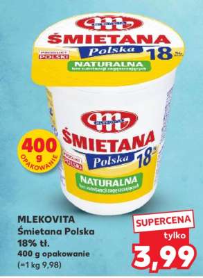 MLEKOVITA Śmietana Polska 18% tł.