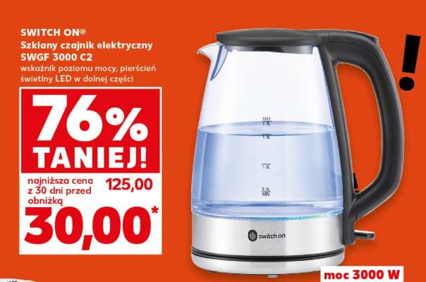 SWITCH ON® Szklany czajnik elektryczny SWGF 3000 C2