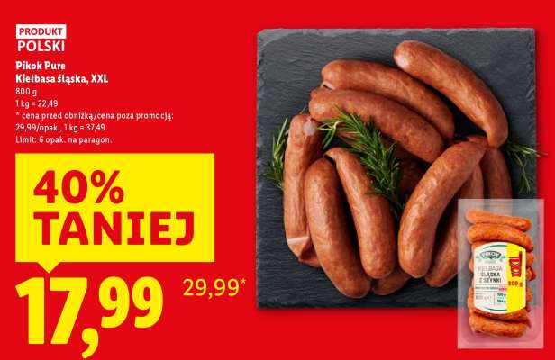 Pikok Pure Kiełbasa Śląska, XXL