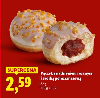 Pączek z nadzieniem różanym i skórką pomarańczową