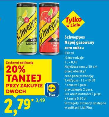 Schweppes Napój gazowany zero cukru