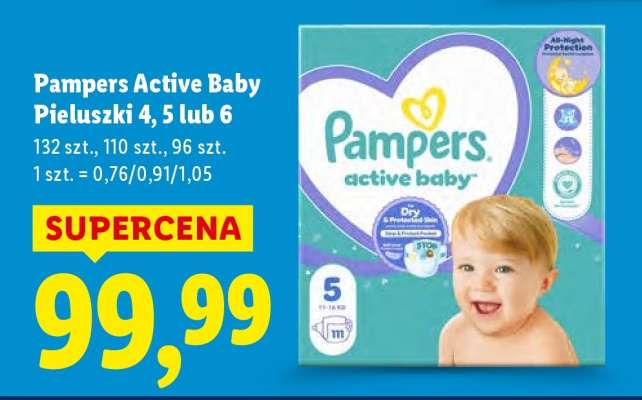 PAMPERS ACTIVE BABY Pieluszki 4, 5 lub 6