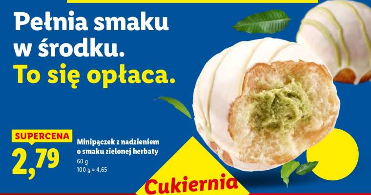 Minipączek z nadzieniem o smaku zielonej herbaty