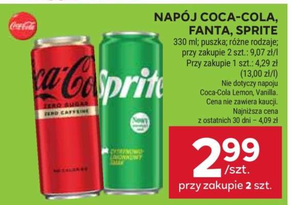 Napój Coca-Cola, Fanta, Sprite