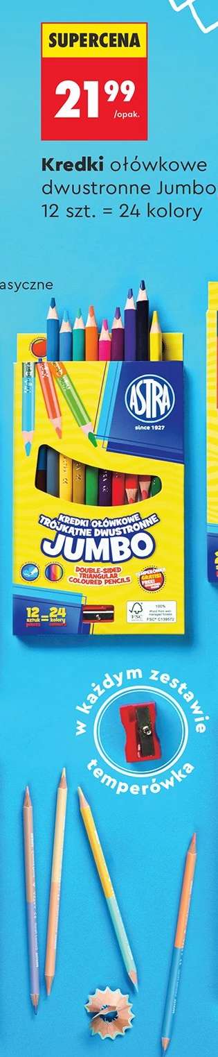 Kredki ołówkowe dwustronne Jumbo