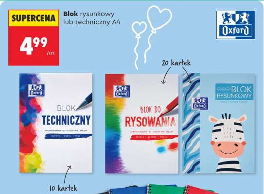Blok rysunkowy lub techniczny A4