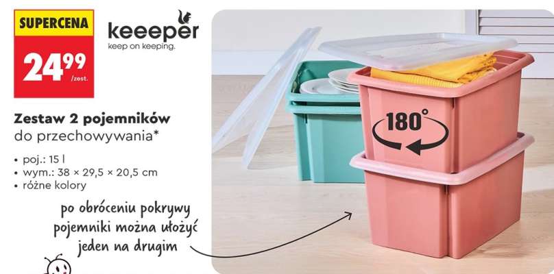 Zestaw 2 pojemników do przechowywania