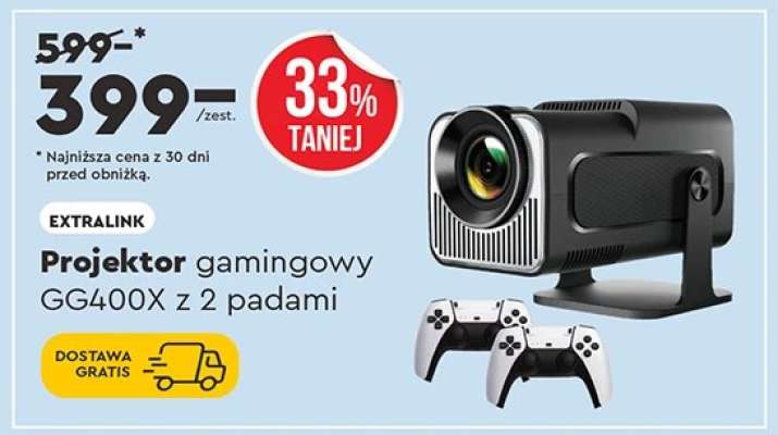 Projektor gamingowy GG400X z 2 padami