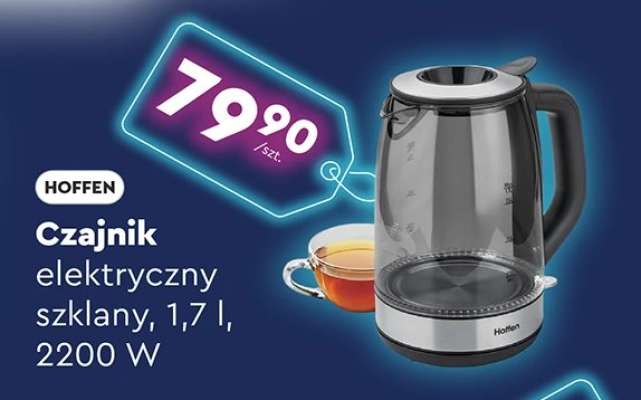 Czajnik elektryczny szklany, 1,7 l, 2200 W