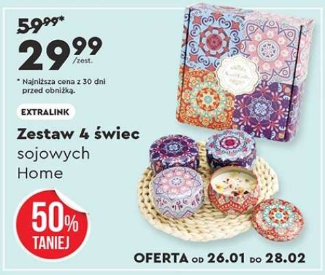Zestaw 4 świec sojowych Home