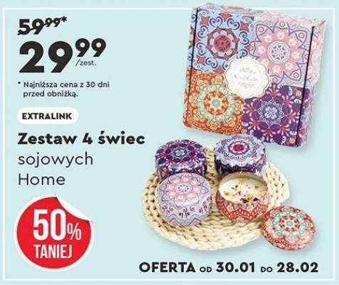 Zestaw 4 świec sojowych Home