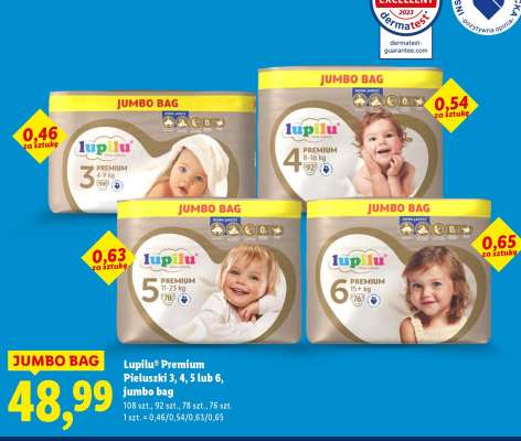 Lupilu Premium Pieluszki 3, 4, 5 lub 6, jumbo bag
