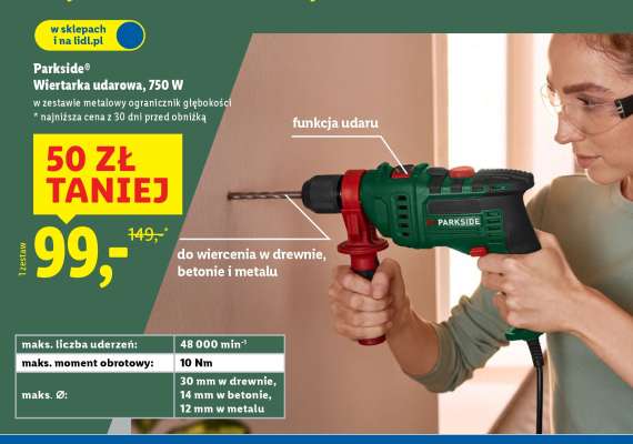 PARKSIDE Wiertarka udarowa, 750 W