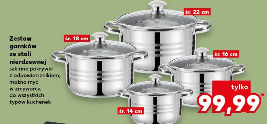 Zestaw garnków ze stali nierdzewnej