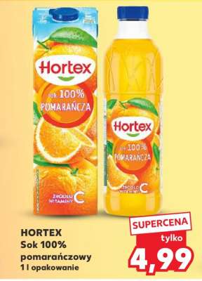 HORTEX Sok 100% pomarańczowy 1 l opakowanie