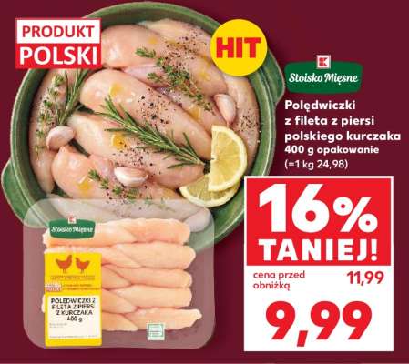 Polędwiczki z fileta z piersi polskiego kurczaka 400 g opakowanie