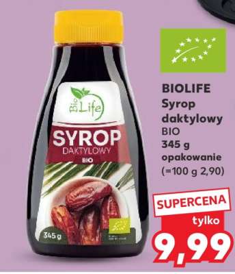 BIOLIFE Syrop daktylowy BIO 345 g opakowanie