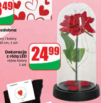 Dekoracja z różą LED