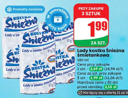 Lody Kostka śnieżna śmietankowa