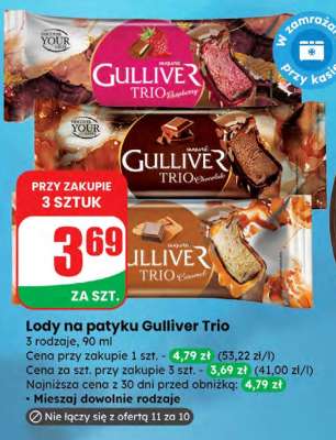 Lody na patyku Gulliver Trio