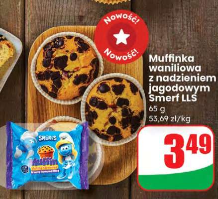 Muffinka waniliowa z nadzieniem jagodowym Smerf LLS