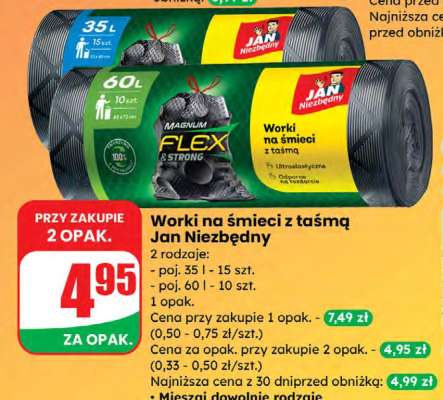 Worki na śmieci z taśmą Jan Niezbędny