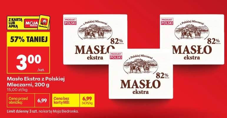 Masło Ekstra z polskiej mleczarni, 200 g