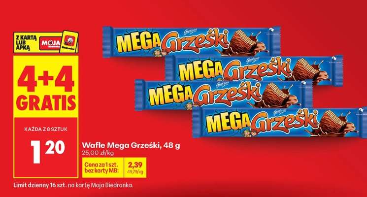 WAFLE MEGA GRZEŚKI, 48 G