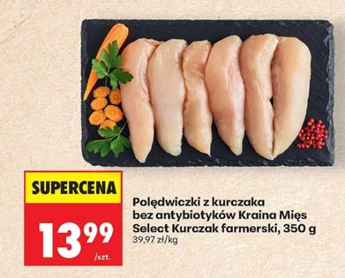 Polędwiczki z kurczaka bez antybiotyków Kraina Mięs Select Kurczak farmerski, 350 g