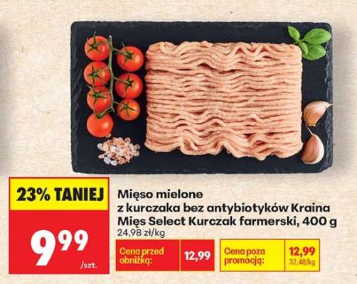 Mięso mielone z kurczaka bez antybiotyków Kraina Mięs Select Kurczak farmerski 400 g