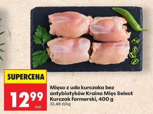 Mięso z uda kurczaka bez antybiotyków Kraina Mięs Select Kurczak farmerski, 400 g