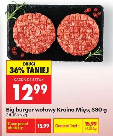Big burger wołowy Kraina Mięs, 380 g