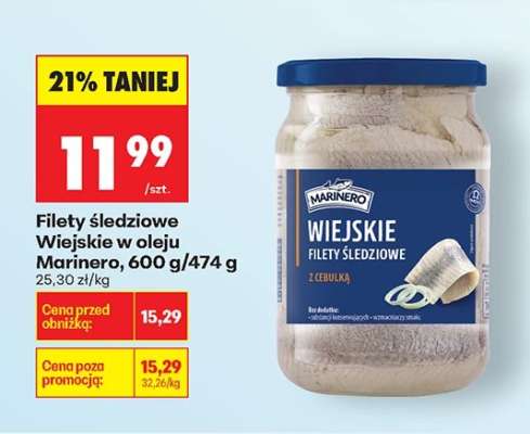 Filety śledziowe Wiejskie w oleju Marinero 600 g 474 g