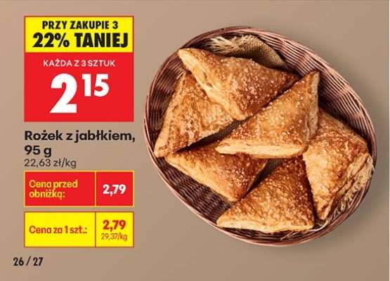 Rożek z jabłkiem , 95 g