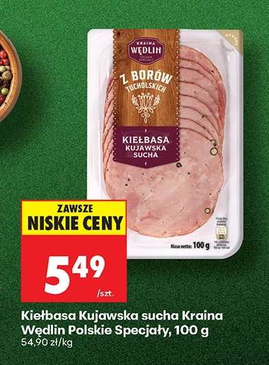 Kiełbasa Kujawska sucha Kraina Wędlin Polskie Specjały, 100 g