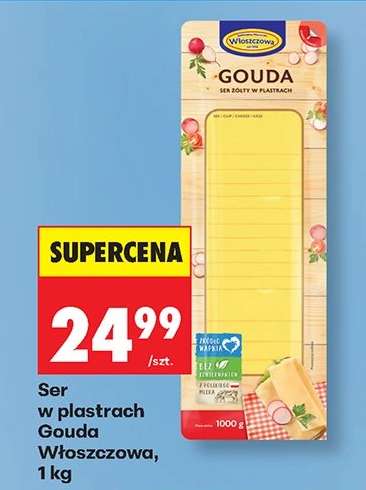 Ser w plastrach Gouda Włoszczowa, 1 kg