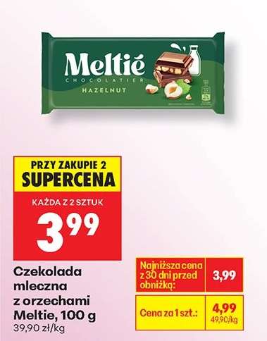 Czekolada mleczna z orzechami Meltie, 100 g