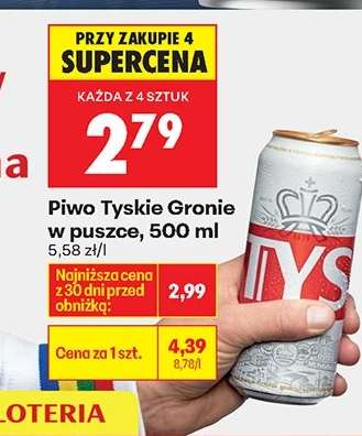 Piwo Tyskie Gronie w puszce, 500 ml