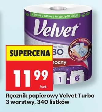 Ręcznik papierowy Velvet Turbo 3 warstwy 340 listków
